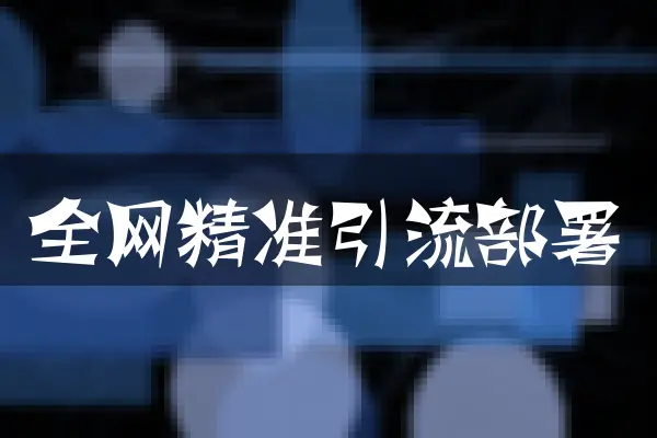 全网精准引流部署